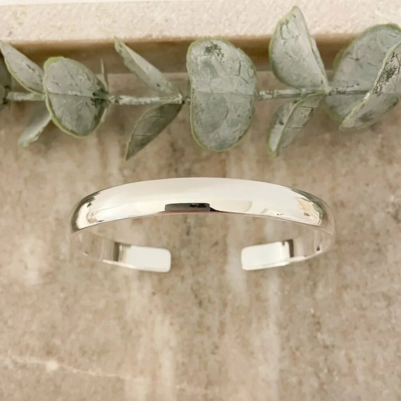 925 Sterling Silver Chunky Bangle Bracelet Classic Sterling Silver Bangle - Picture 1 of 6